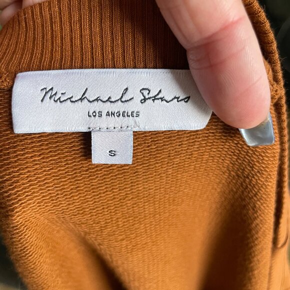 Michael Stars Womens Rust Orange Long Sleeve Pullover Top S 100% Cotton USA-Made - Picture 5 of 6